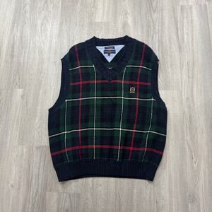 Vintage Tommy Hilfiger Golf Sweater Vest Men's Extra Large Plaid Preppy 90s